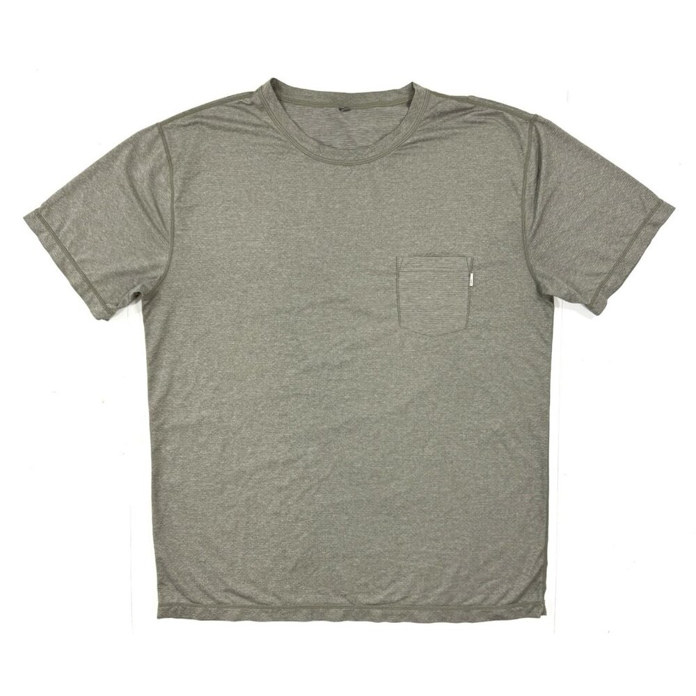 Vuori Shirt Mens Tradewind Tee Sz XL Green Performance Pocket Breathable Stretch